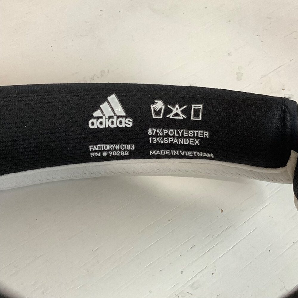 Adidas Climalite Black White Three Stripe Triangle‎ Logo Visor Hat One Size - Picture 5 of 5